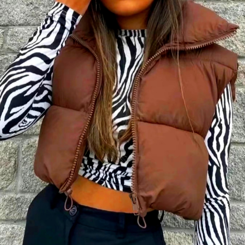 High Neck Puffer Vest